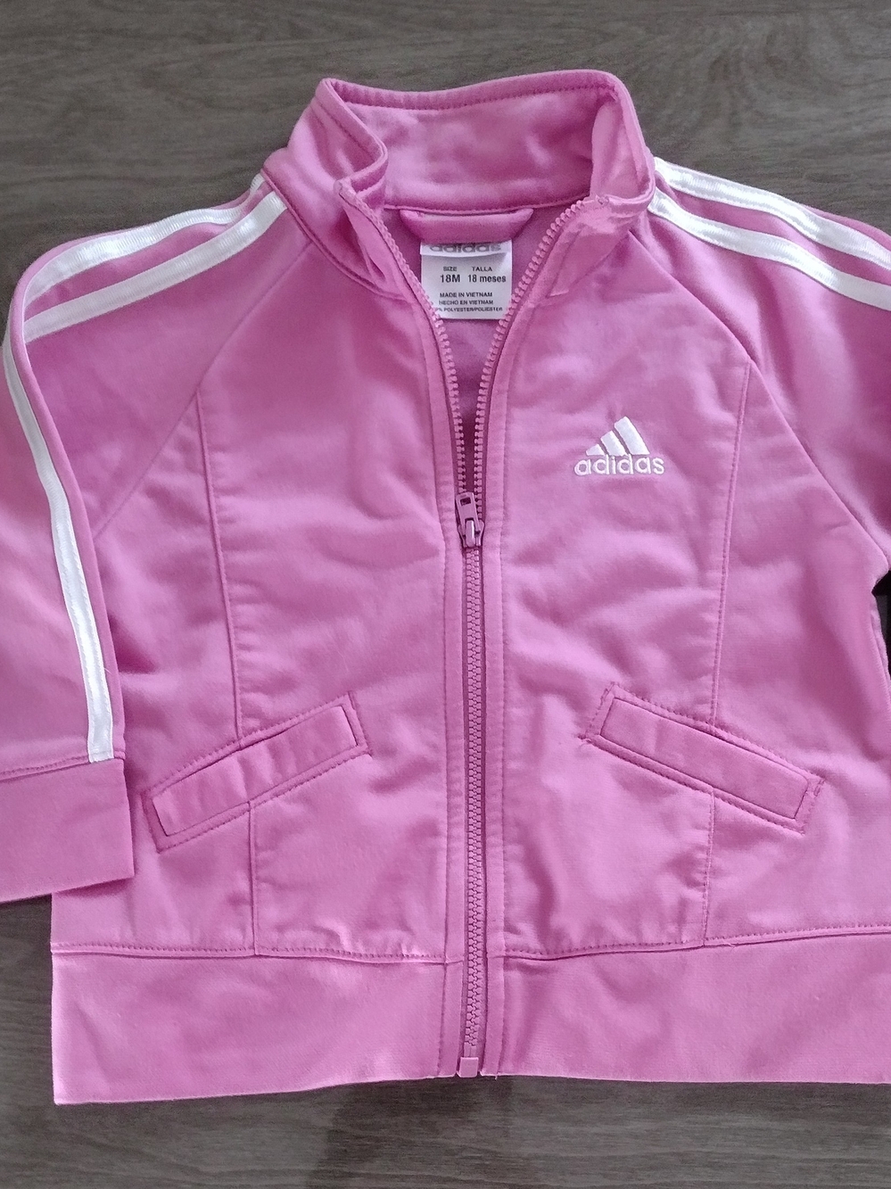 3/$30 Adidas Pink Infant Jacket with Logo Detail
